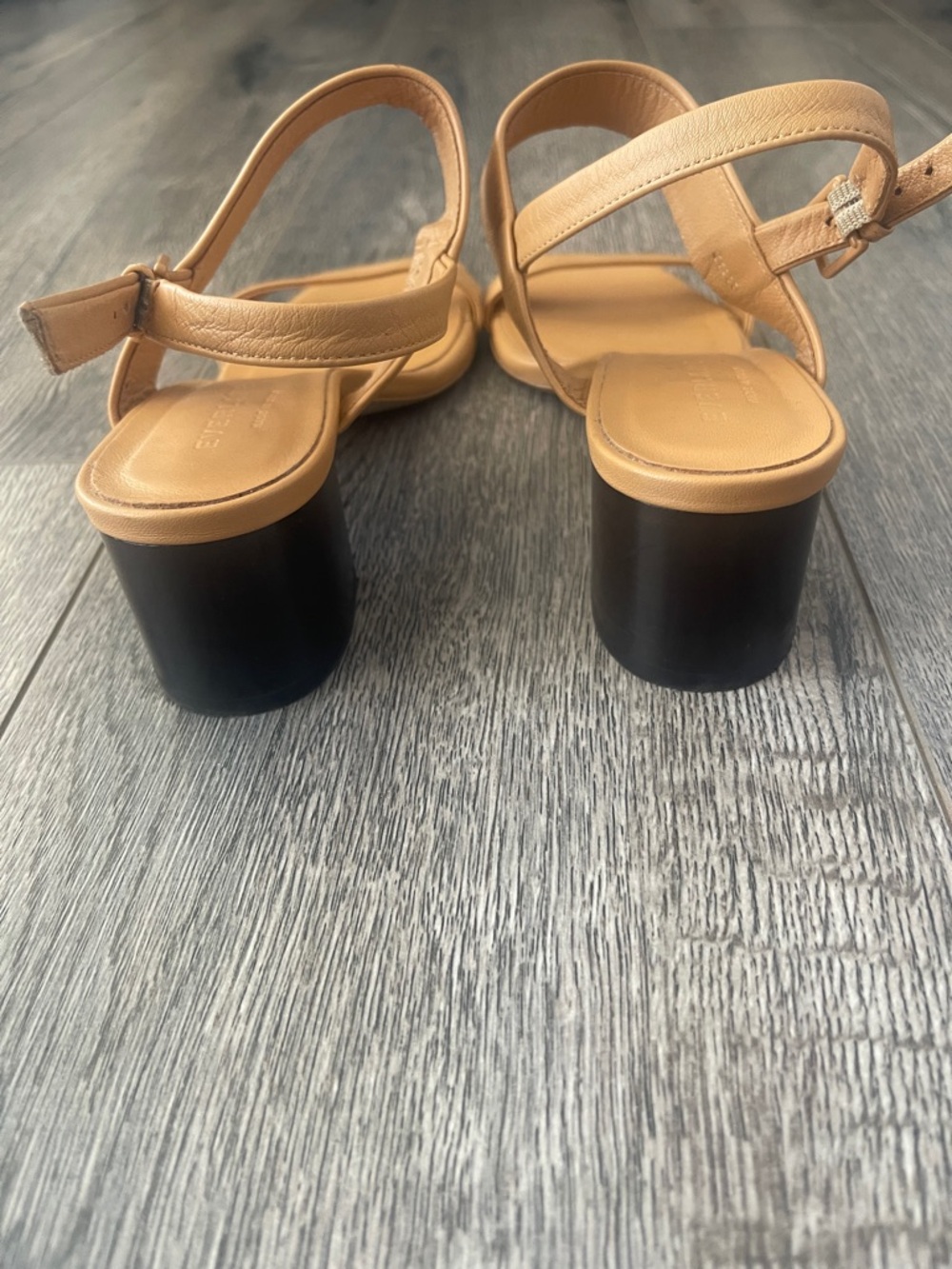 Everlane Tan Leather Double-Strap Slingback Heels - Women - Picture 4 of 9